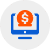 computer with money icon